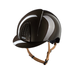 KEP - Casque d'équitation Smart Nova Metal Polish marron visière standard jugulaire beige | - Ohlala
