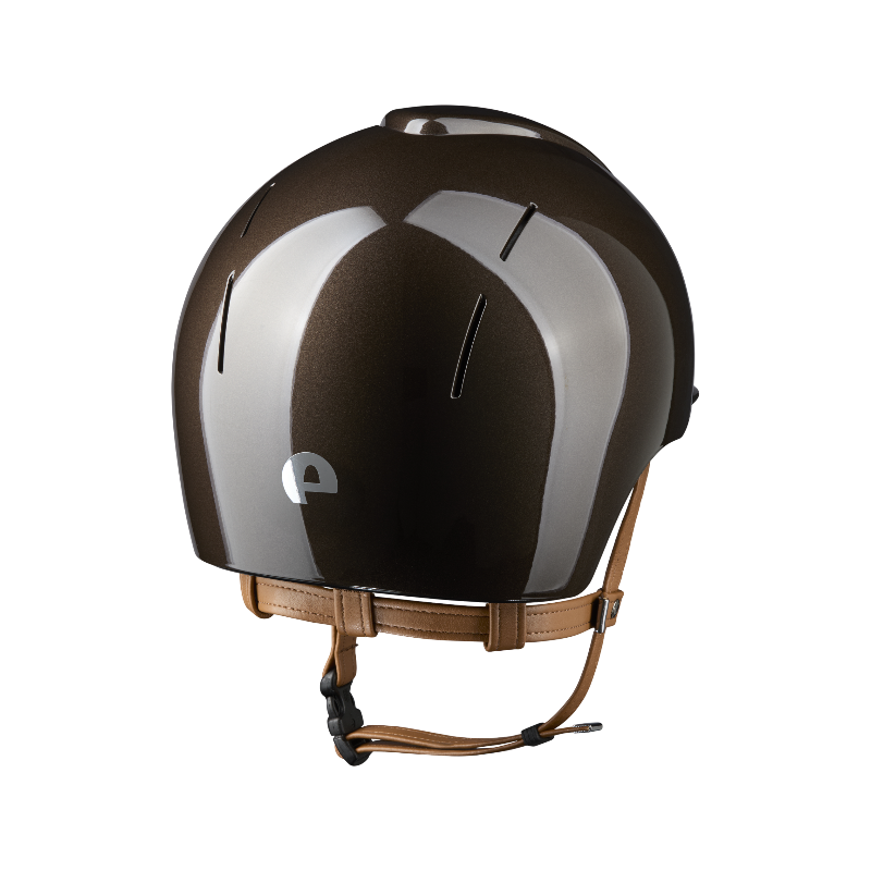 KEP - Casque d'équitation Smart Nova Metal Polish marron visière standard jugulaire beige | - Ohlala
