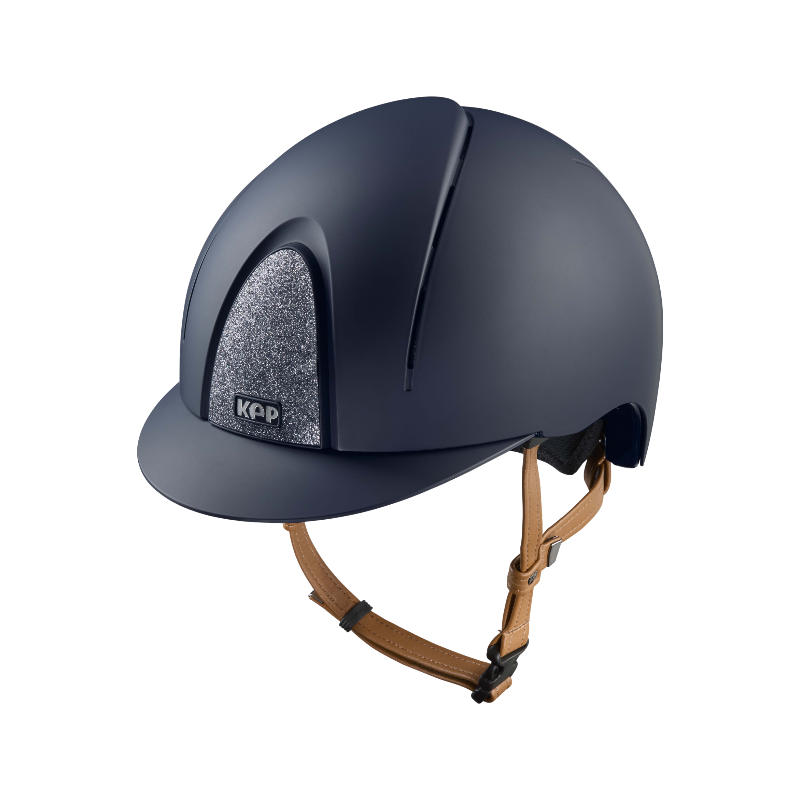 KEP - Casque d'équitation Smart Nova Textile Blue Star silver visière standard jugulaire beige | - Ohlala