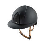 KEP - Casque d'équitation Smart Nova Textile black Star black visière polo jugulaire beige | - Ohlala