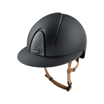 KEP - Casque d'équitation Smart Nova Textile black Star silver visière polo jugulaire beige | - Ohlala