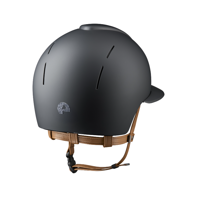 KEP - Casque d'équitation Smart Nova Textile black Star silver visière polo jugulaire beige | - Ohlala