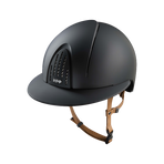 KEP - Casque d'équitation Smart Nova Textile black visière polo jugulaire beige | - Ohlala