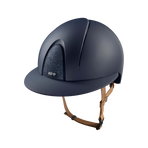 KEP - Casque d'équitation Smart Nova Textile blue Star blue visière polo jugulaire beige | - Ohlala