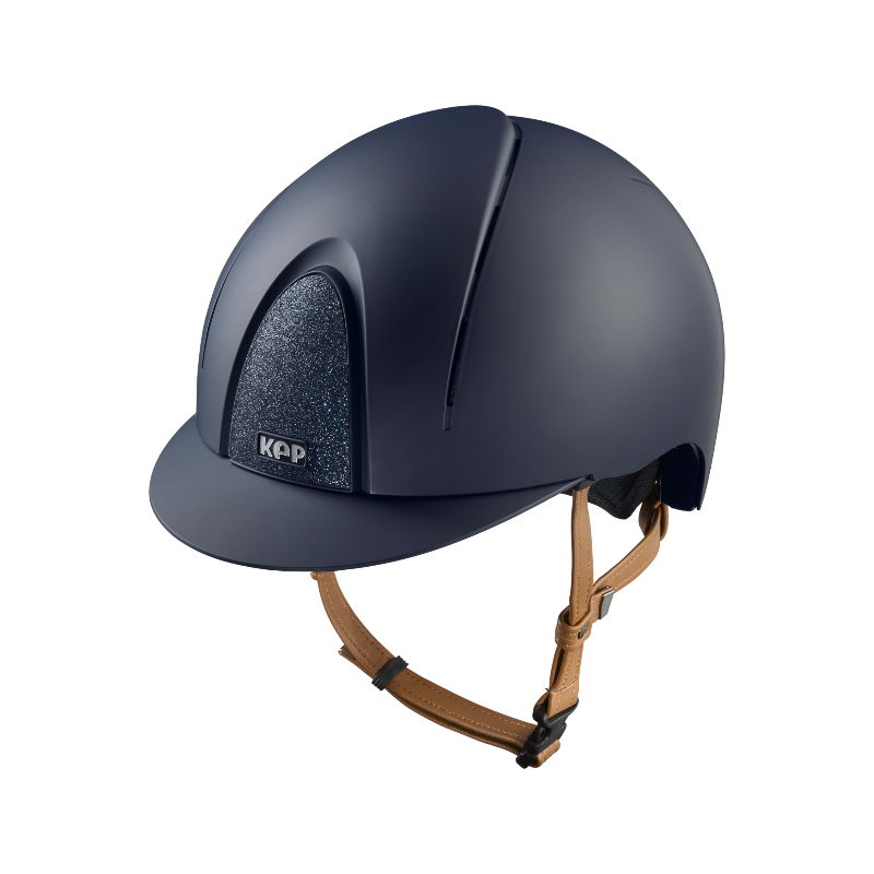 KEP - Casque d'équitation Smart Nova Textile blue Star blue visière standard jugulaire beige | - Ohlala