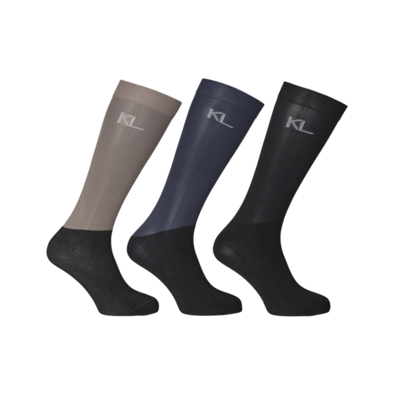 Kingsland - Chaussettes d'équitation KLAgnes noir/ evening blue/ beige dove (x3)