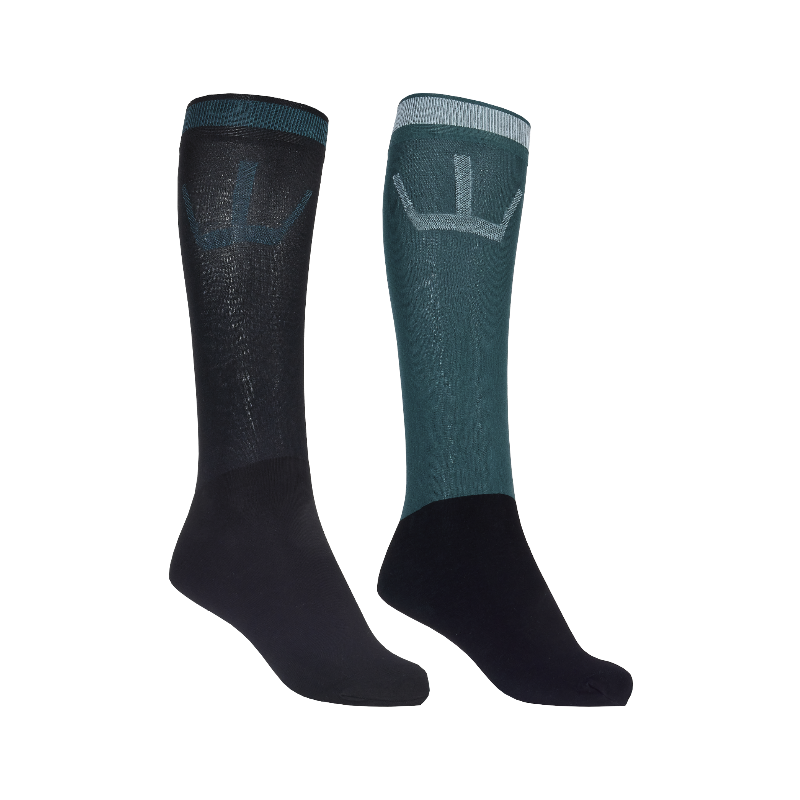 Kingsland - Chaussettes d'équitation KLNico marine/ green june bug x2