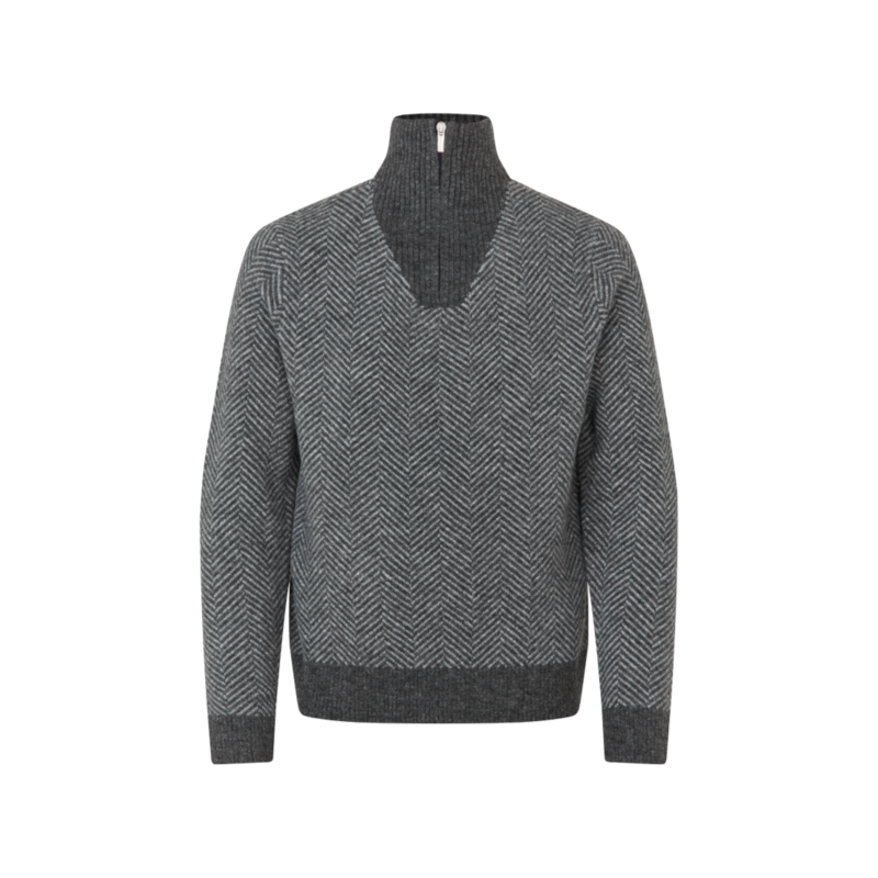 Kingsland - Pull à col zipé homme KLAndrew gris foncé