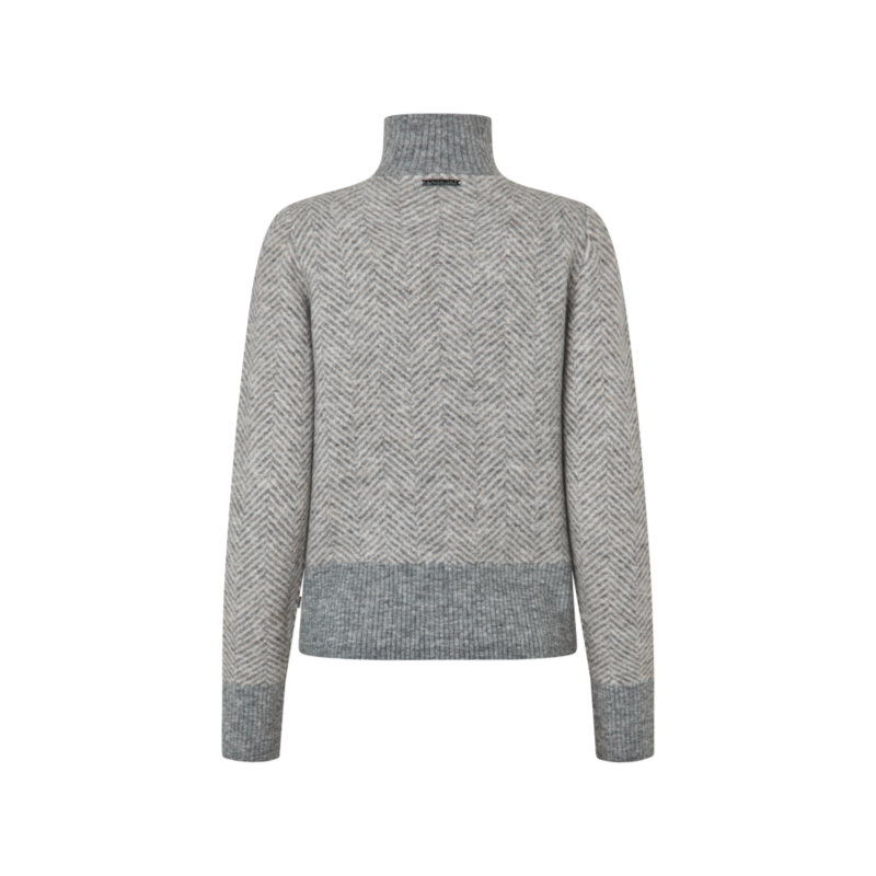 Kingsland - Pull col montant zippé femme KLAudrey light grey melange