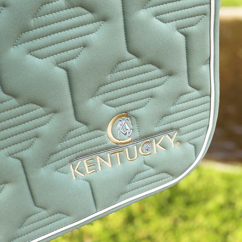 Kentucky - Tapis de selle color edition cuir logo menthe | - Ohlala