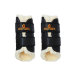 Kentucky Horsewear - Guêtres cheval Turn Out cuir antérieurs noir | - Ohlala