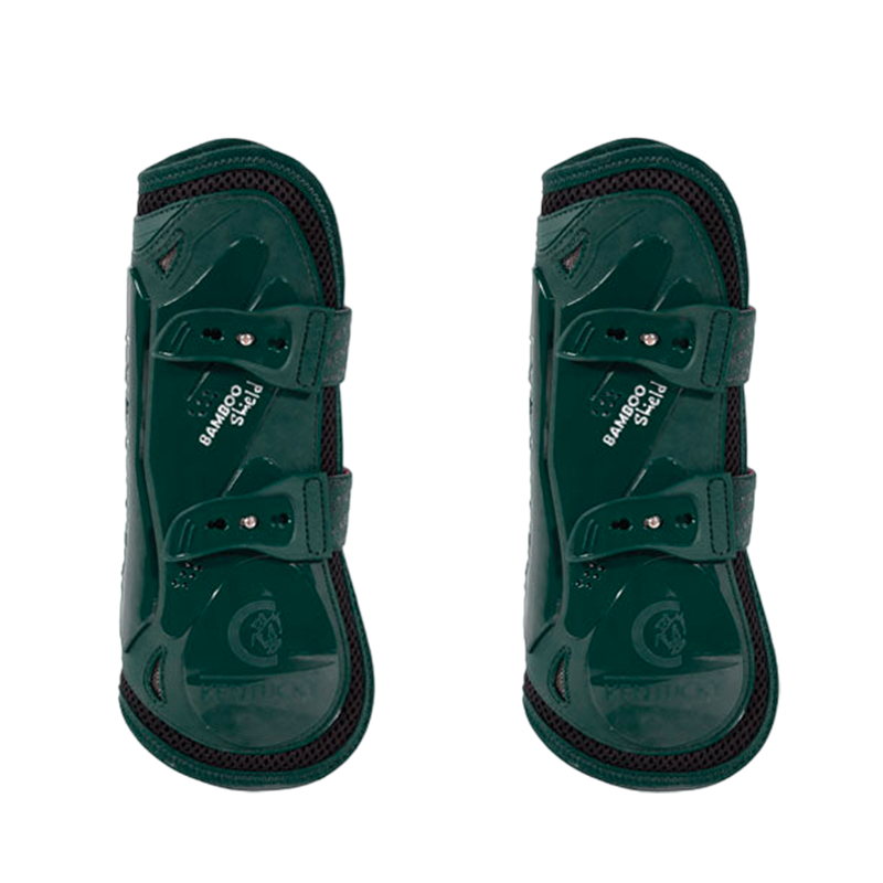 Kentucky Horsewear - Guêtres ouvertes Bamboo Elastic vert foncé x2