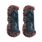 Kentucky Horsewear - Open beenbeschermers bruin vegan schaapsvacht Bamboo Elastique zwart x2 | - Ohlala
