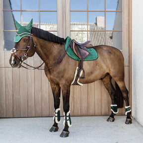 Kentucky Horsewear - Protège-boulets jeunes chevaux mouton vegan Velvet vert foncé | - Ohlala