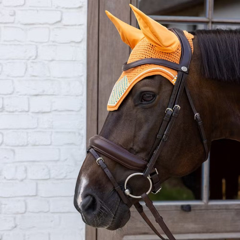 Kentucky Horsewear - Bonnet pour chevaux Wellington Velvet Printing cubes colorfull