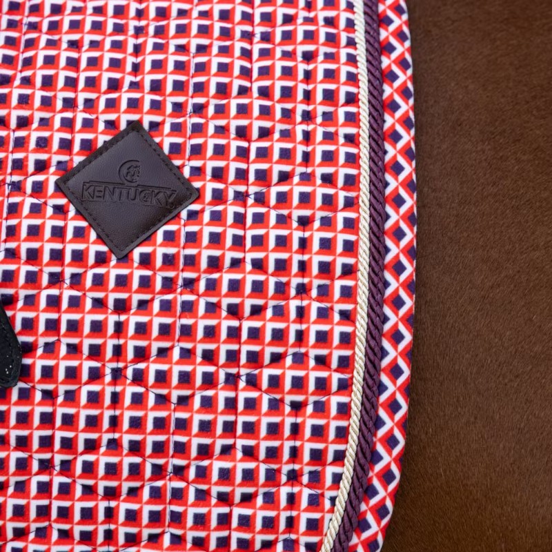 Kentucky Horsewear - Tapis de dressage Velvet Printing check rouge