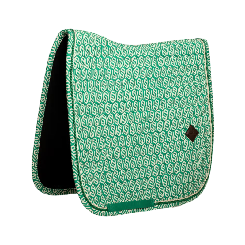 Kentucky Horsewear - Tapis de dressage Velvet Printing maze cipher vert/ blanc