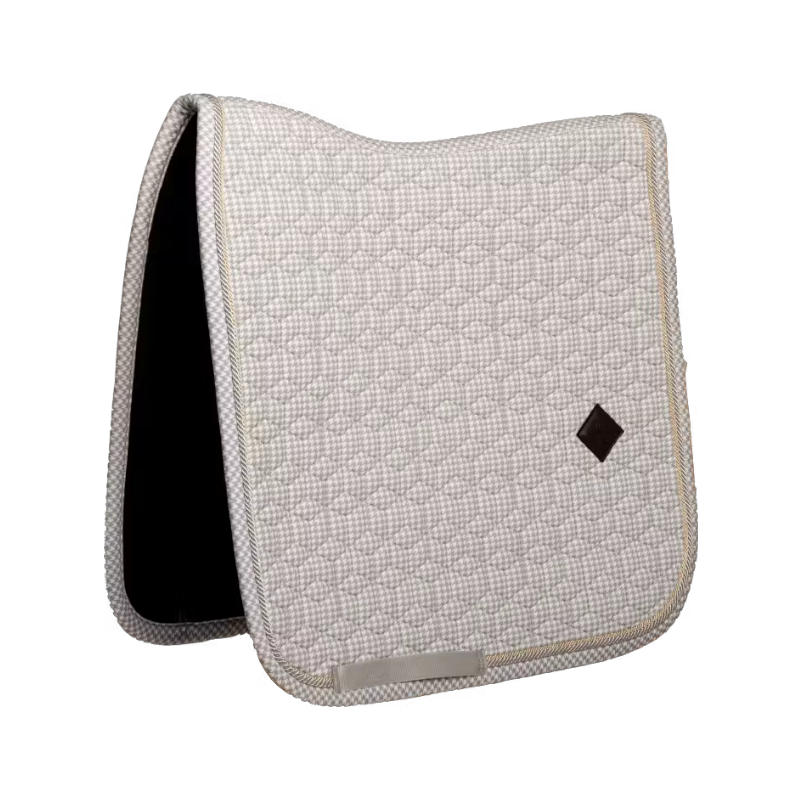 Kentucky Horsewear - Tapis de dressage Velvet Printing pied de poule gris/ blanc