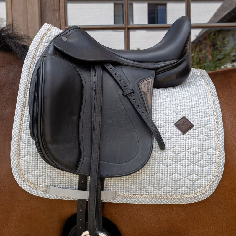 Kentucky Horsewear - Tapis de dressage Velvet Printing pied de poule gris/ blanc