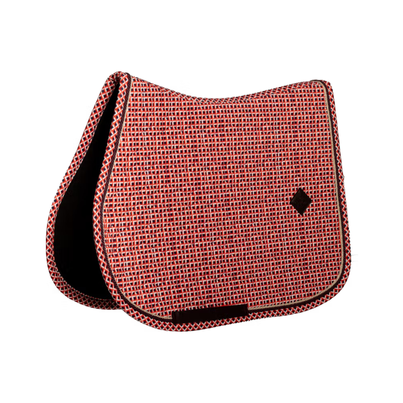 Kentucky Horsewear - Tapis de selle Velvet Printing check rouge