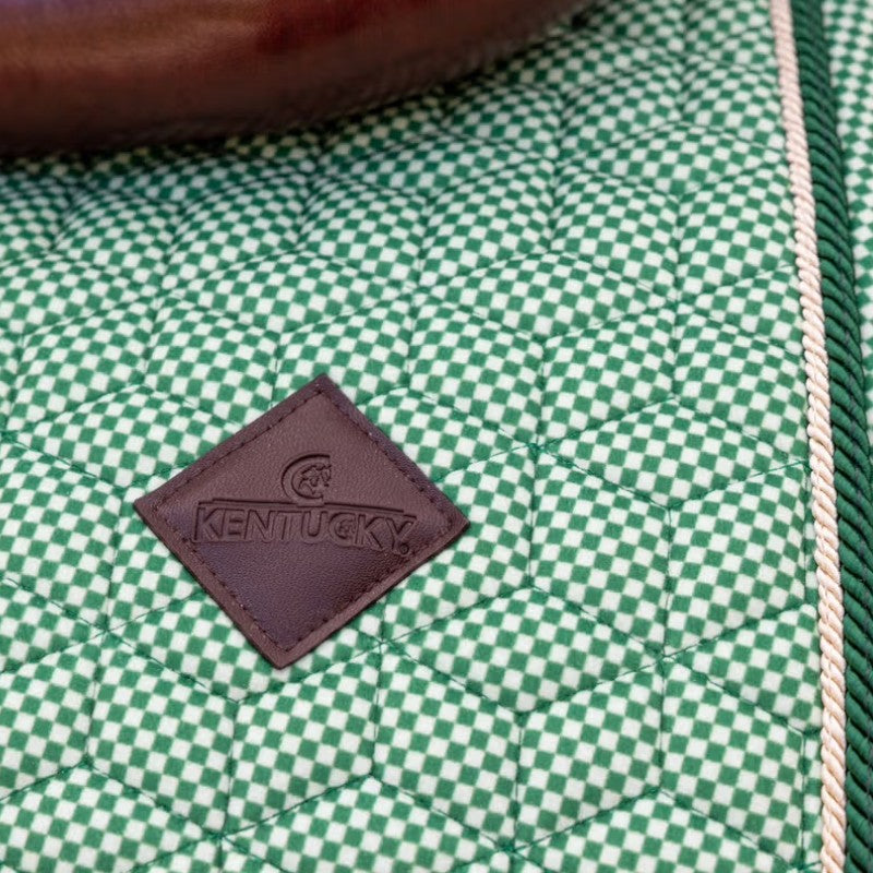 Kentucky Horsewear - Tapis de selle Velvet Printing chess vert