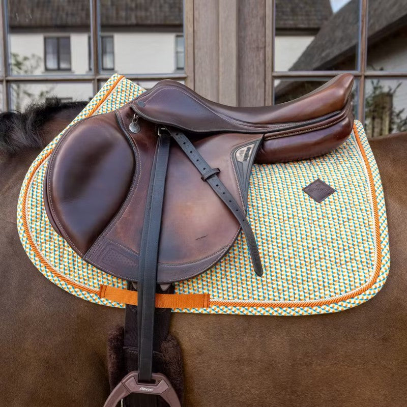 Kentucky Horsewear - Tapis de selle Velvet Printing cubes colorfull