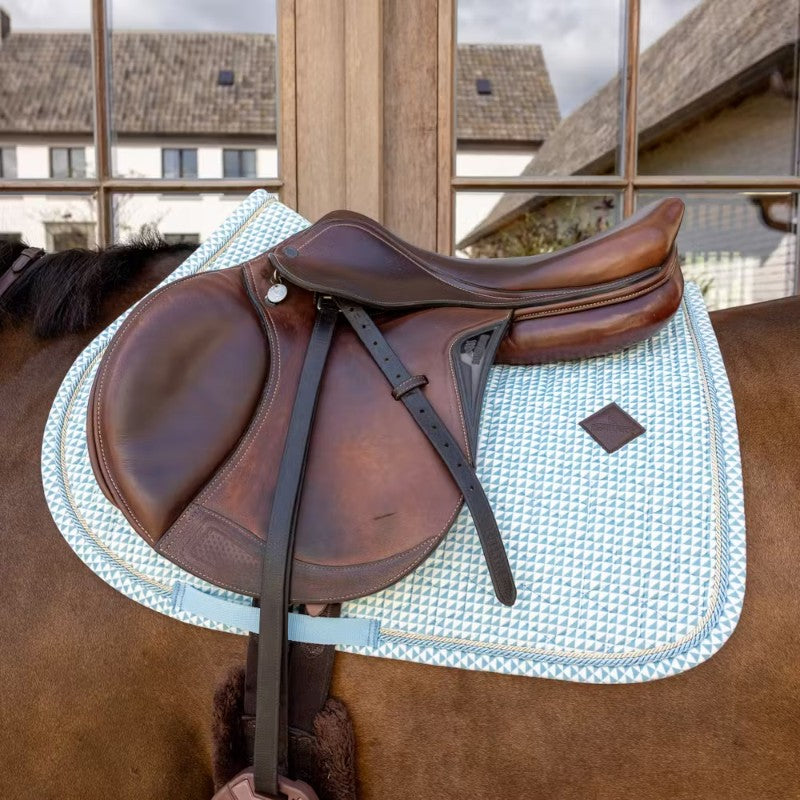 Kentucky Horsewear - Tapis de selle Velvet Printing flags light blue