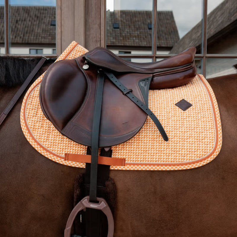 Kentucky Horsewear - Tapis de selle Velvet Printing flags orange