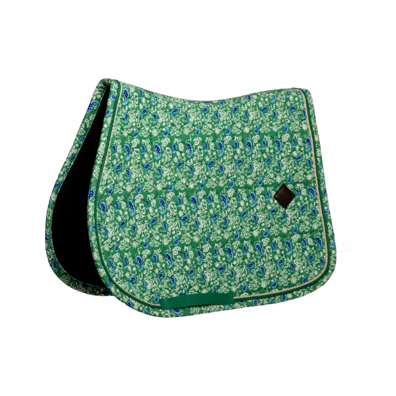 Kentucky Horsewear - Tapis de selle Velvet Printing paisley garden vert/ marine