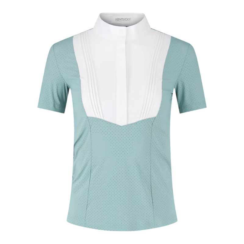 Kentucky Horsewear - Polo manches courtes femme Heritage Air dusty blue