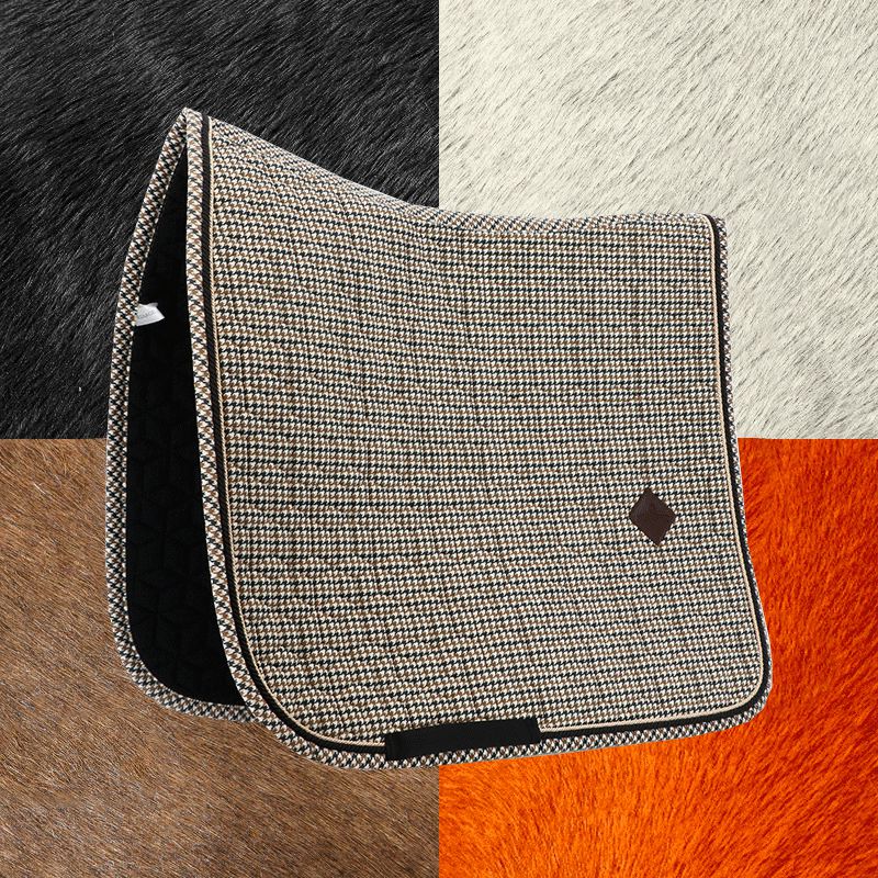 Kentucky Horsewear - Tapis de dressage Pied de Poule Brun | - Ohlala