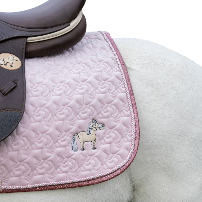 Kentucky Horsewear - Tapis de dressage tête de licorne paillettes rose tendre
