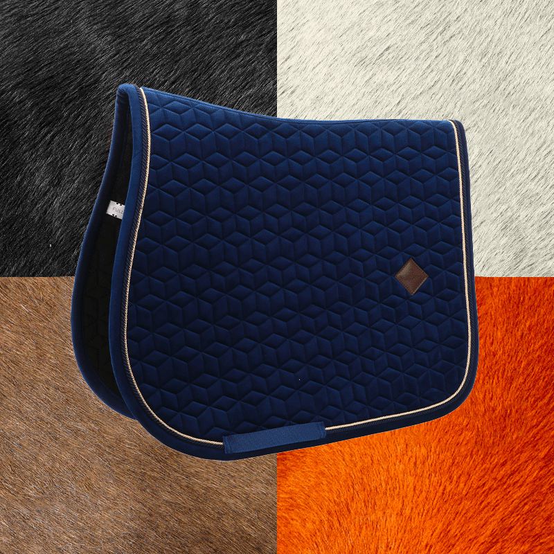 Kentucky Horsewear - Tapis de selle Basic Velvet jumping marine | - Ohlala