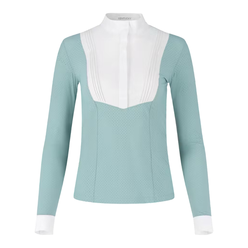 Kentucky Horsewear - Polo de concours manches longues femme Heritage Air dusty blue