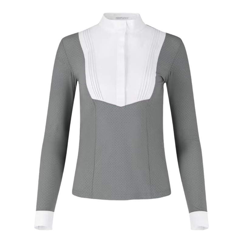 Kentucky Horsewear - Polo de concours manches longues femme Heritage Air gris
