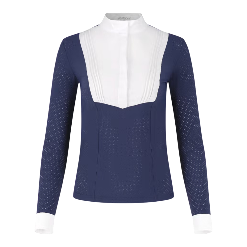 Kentucky Horsewear - Polo de concours manches longues femme Heritage Air marine