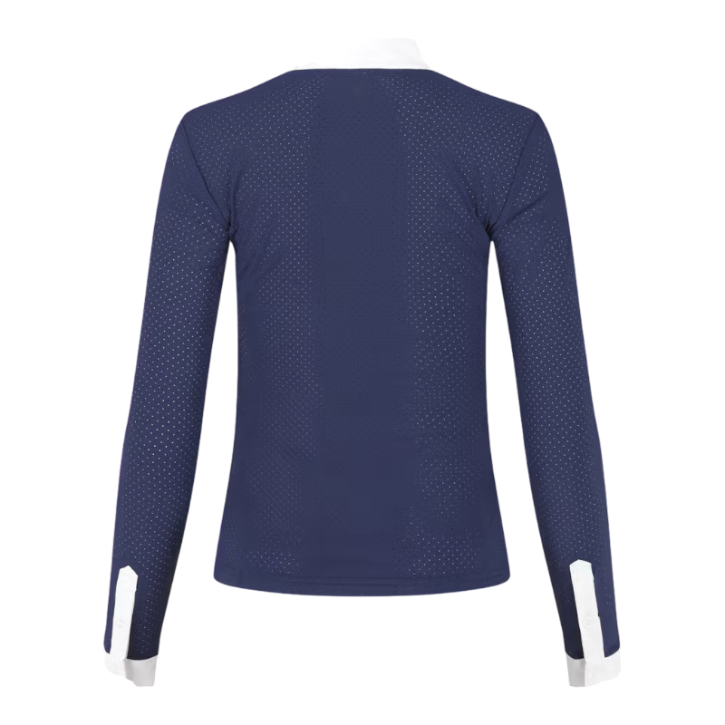 Kentucky Horsewear - Polo de concours manches longues femme Heritage Air marine