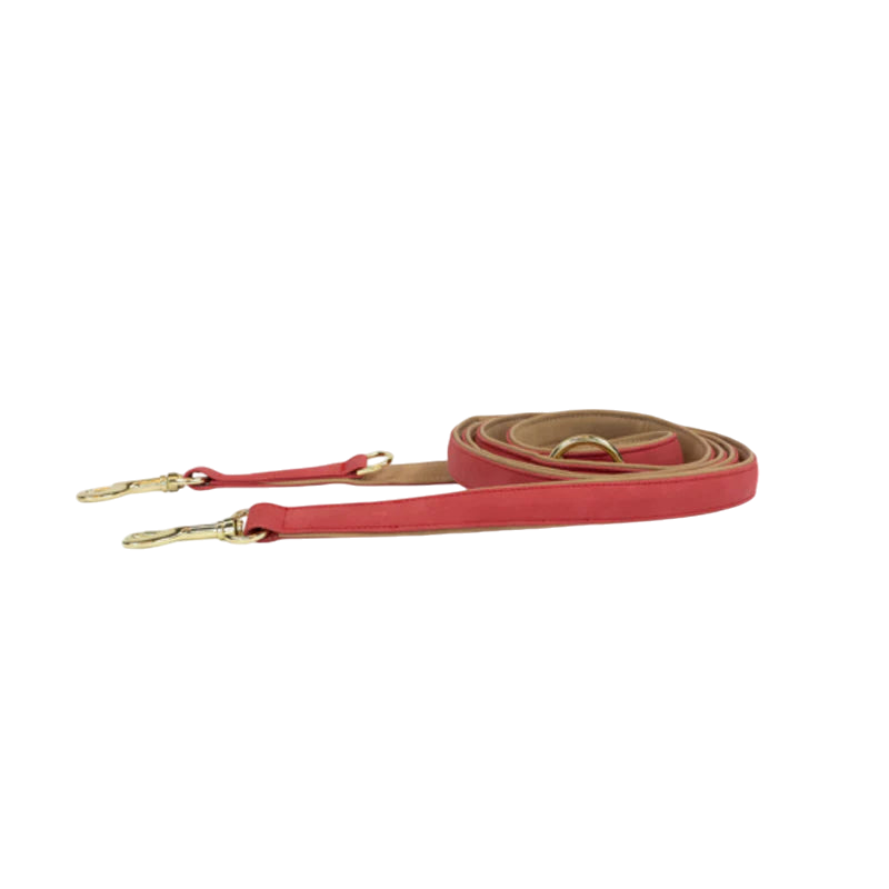 Kentucky Dogwear - La laisse chien vegan leather red/beige 250cm