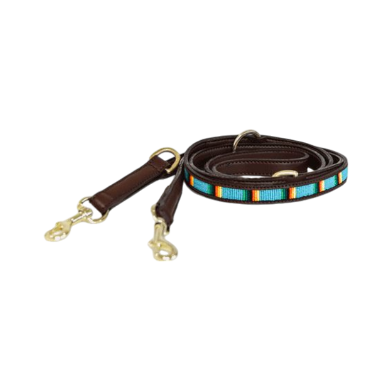 Kentucky Dogwear - Laisse pour chien perles faites main 250 cm bleu clair