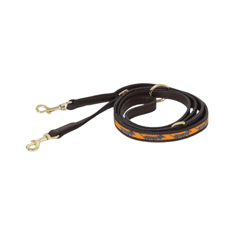 Kentucky Dogwear - Laisse pour chien perles faites main 250 cm orange/noir
