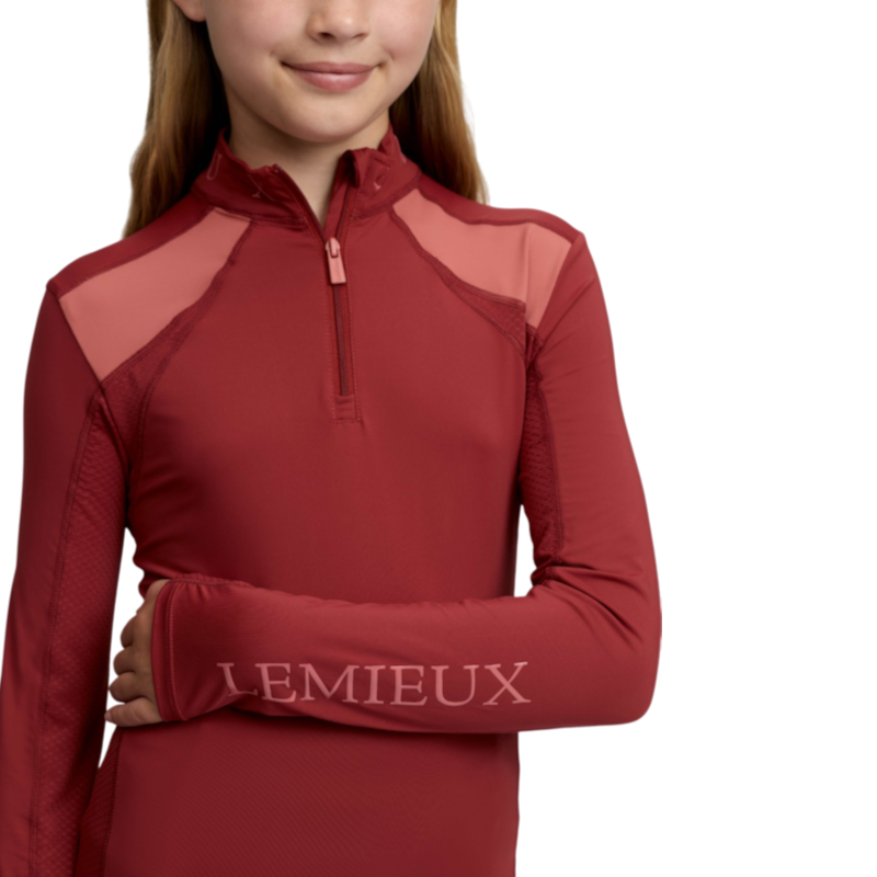 LeMieux - Baselayer manches longues enfant Rider Mia Mesh russet