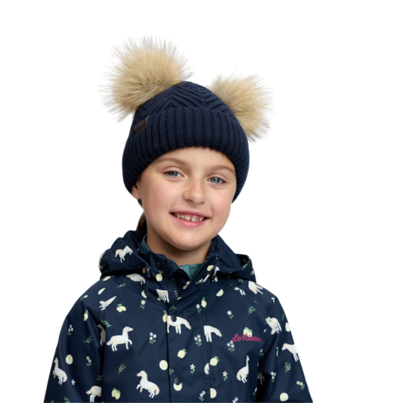 LeMieux - Bonnet enfant Mini doubles pompons marine