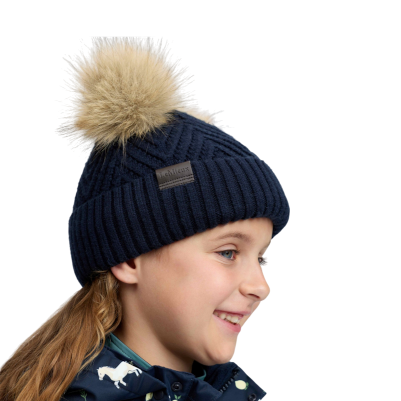 LeMieux - Bonnet enfant Mini doubles pompons marine