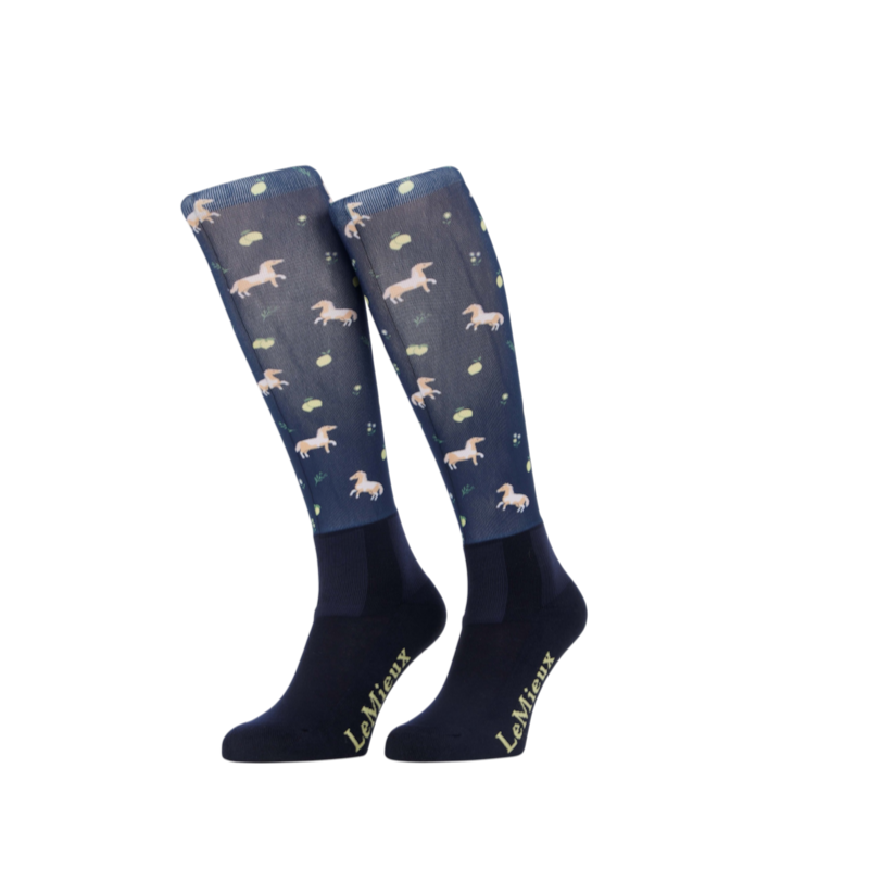 LeMieux - Chaussettes d'équitation Footsie citron/ marine