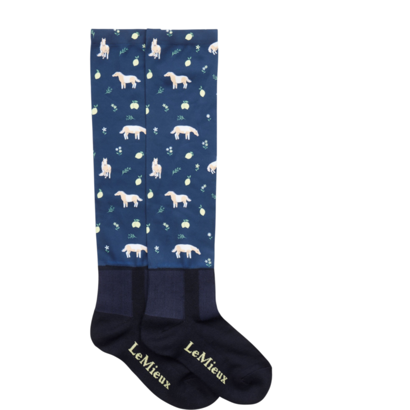 LeMieux - Chaussettes d'équitation Footsie citron/ marine