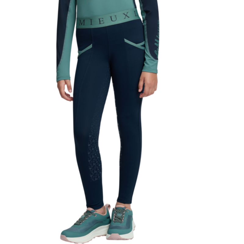 LeMieux - Pantalon d’équitation enfant Mini Pull On navy/ aloe