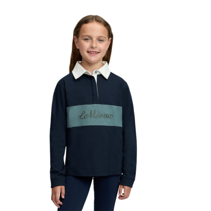 LeMieux - Polo manches longues enfant Mini Roman Rugby marine