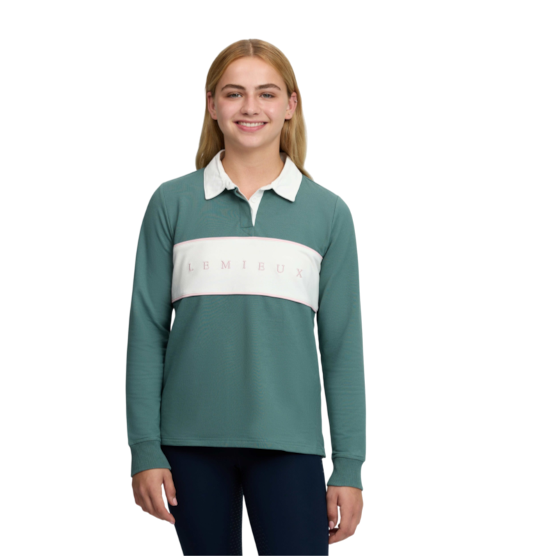 LeMieux - Polo manches longues enfant Riley Rugby aloe
