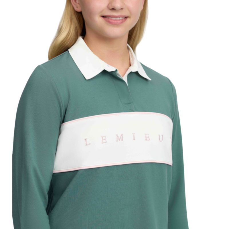 LeMieux - Polo manches longues enfant Riley Rugby aloe