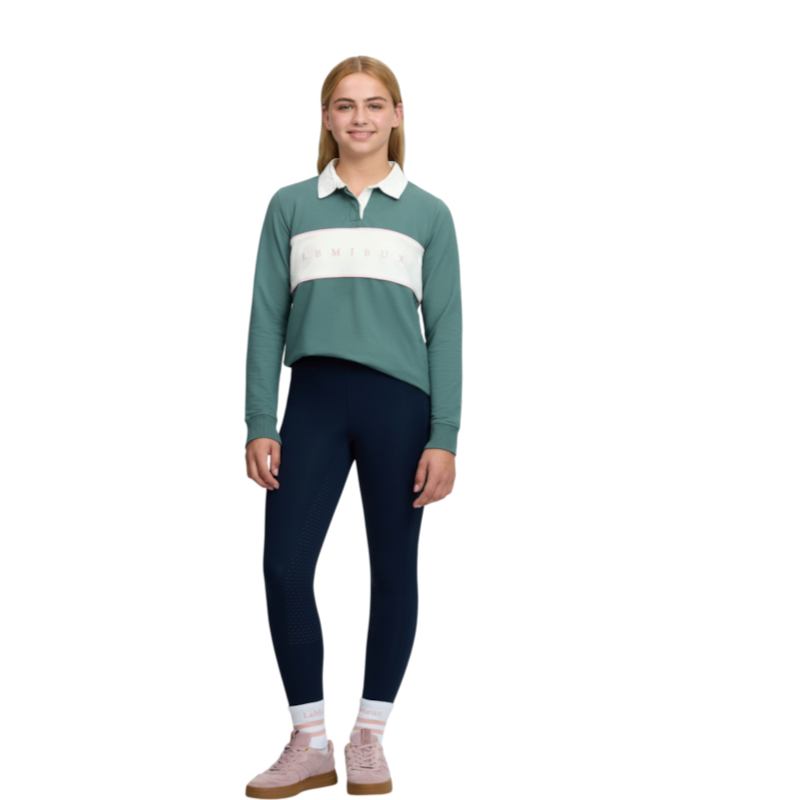 LeMieux - Polo manches longues enfant Riley Rugby aloe